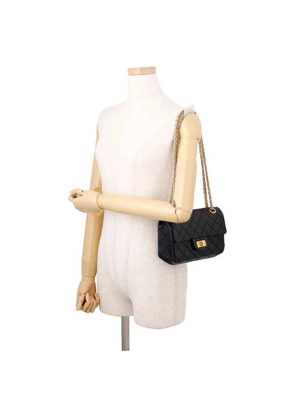 Chanel Chain Shoulder Bag Quilted 2.55 Mini Aged Calfskin Black